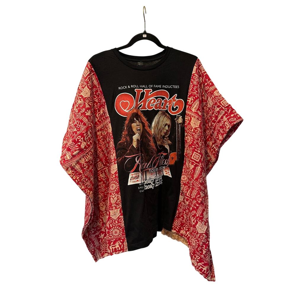 Heart Upcycled Kantha Tunic Top ShirtOS Handmade Boho
